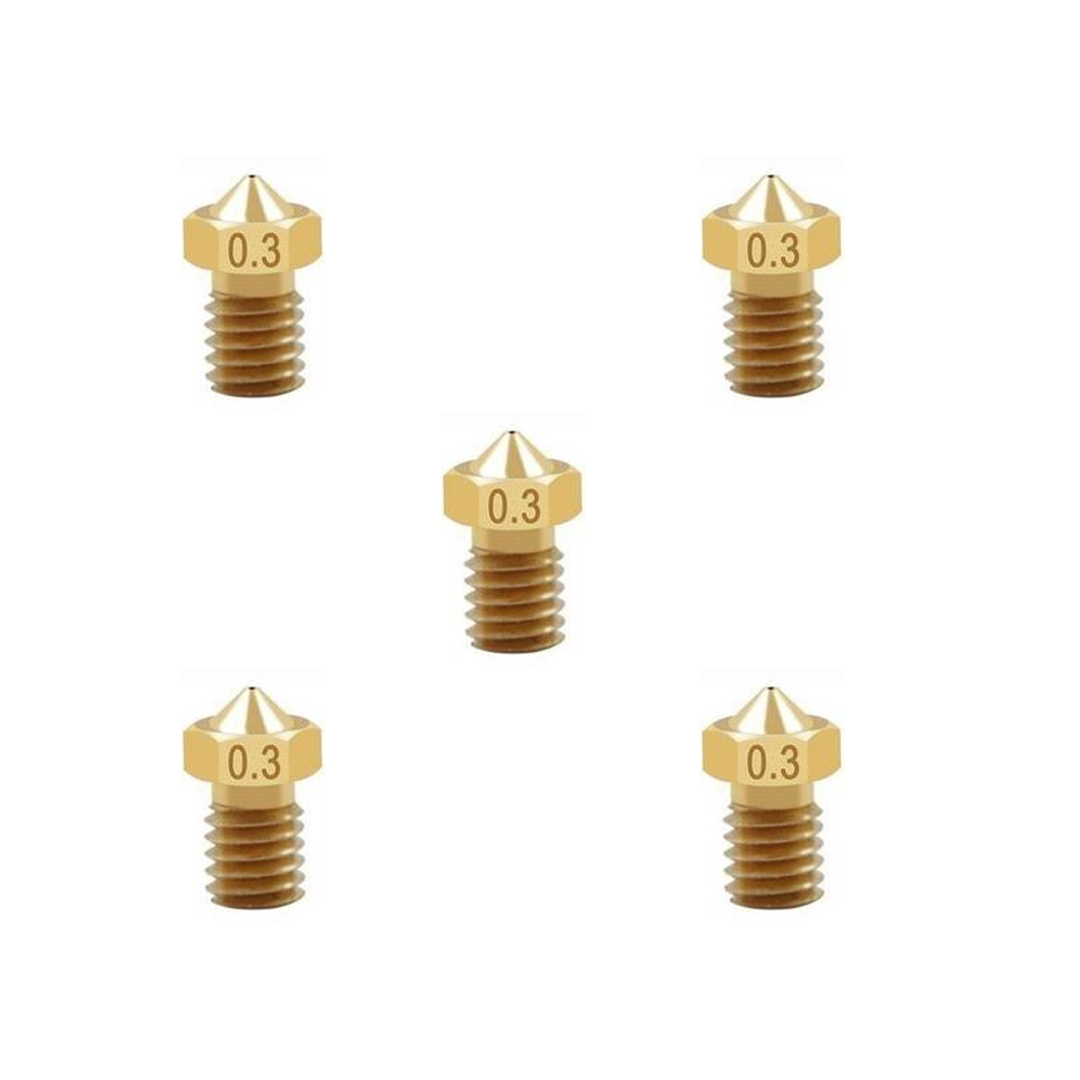 0.3 mm Dot Type V6 Brass Nozzle (1.75mm) (5pcs)