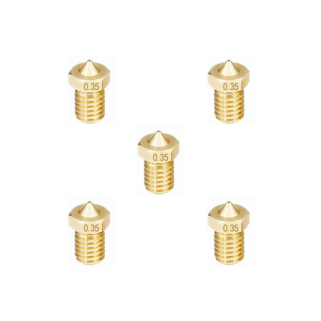 0.35 mm Dot Type V6 Brass Nozzle (1.75mm) (5pcs)