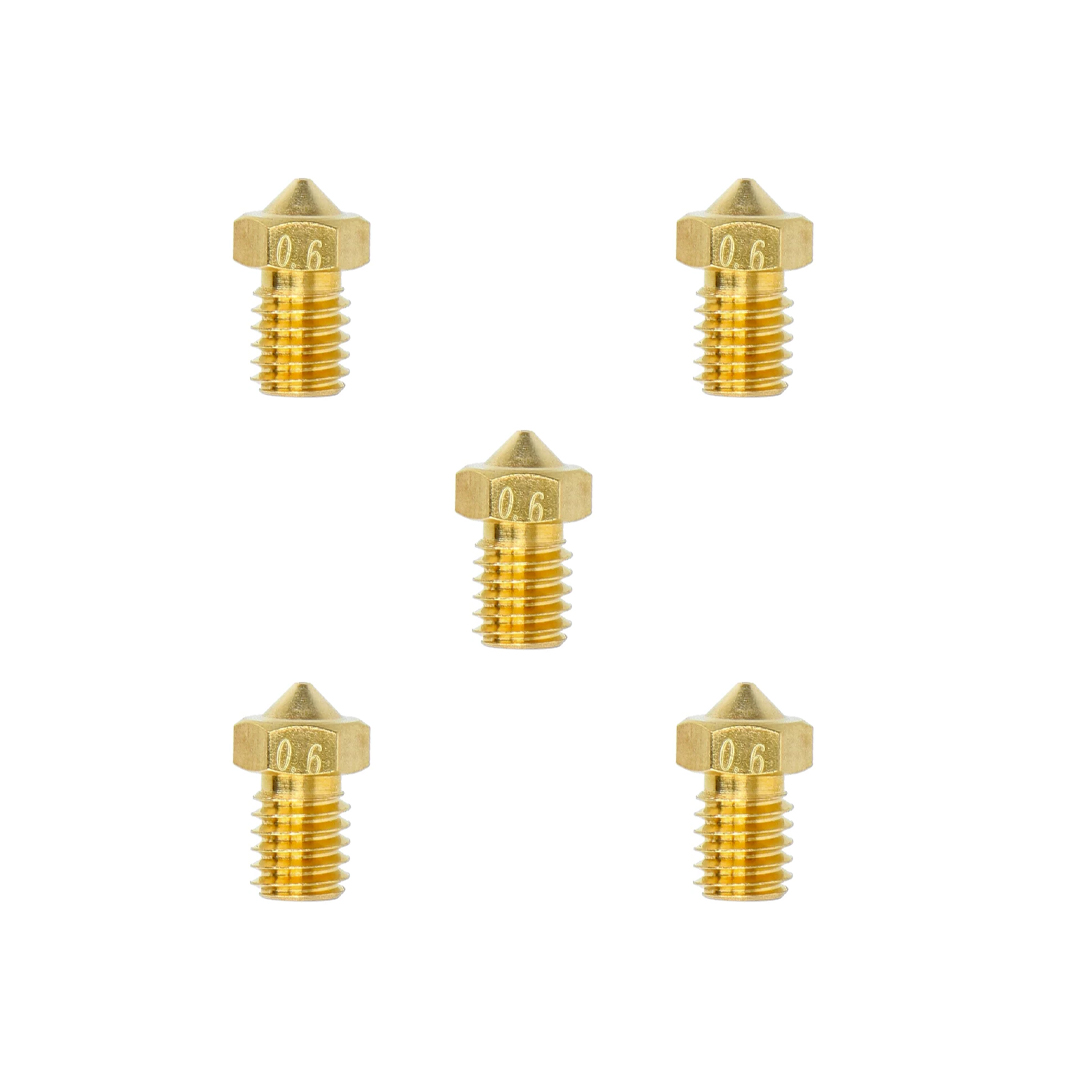 0.6 mm Dot Type V6 Brass Nozzle (1.75mm) (5pcs)