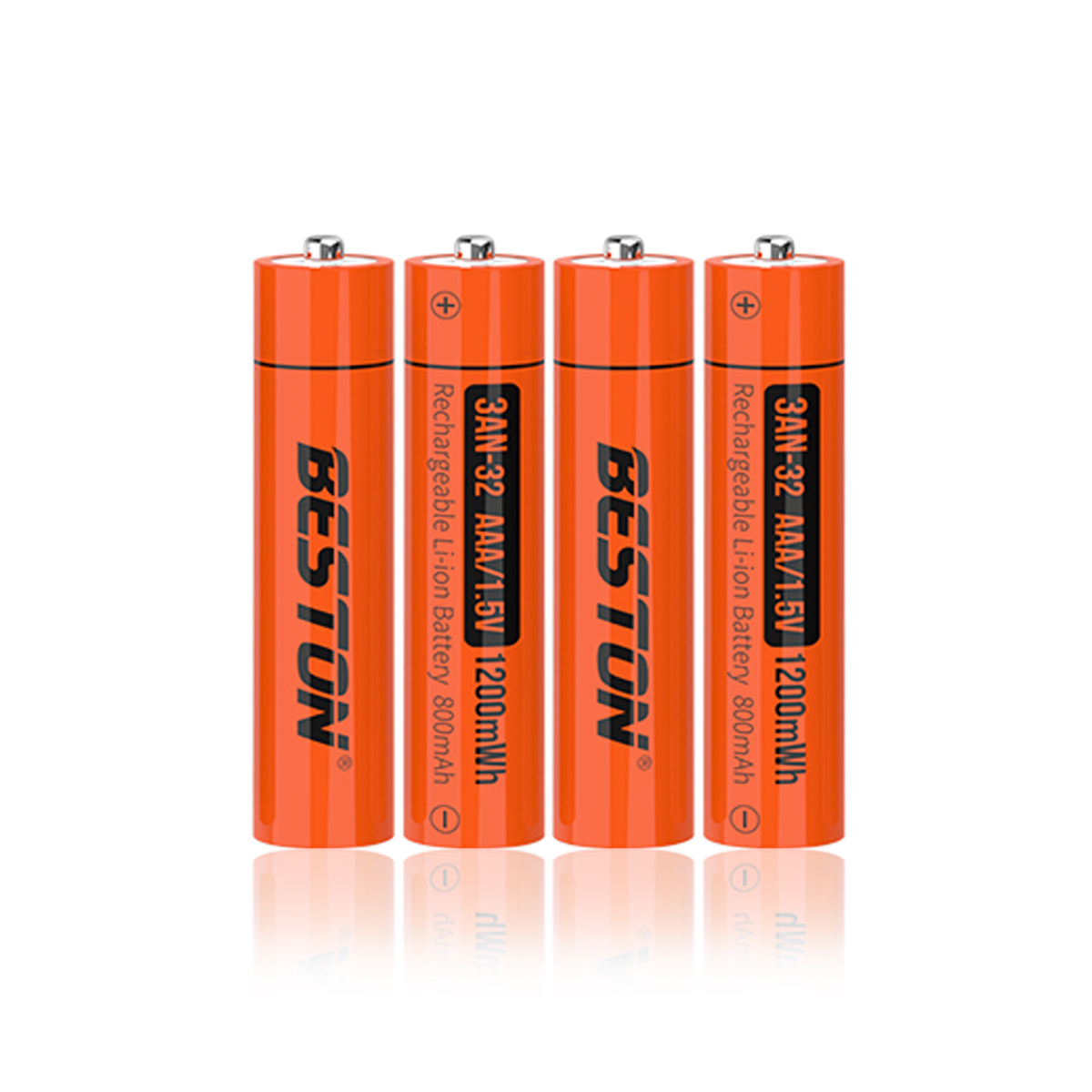 Beston 1.5V Rechargeable Constant Voltage Lithium Battery AAA (LR03) ,800mAh(1200mWh) (4/Pack)