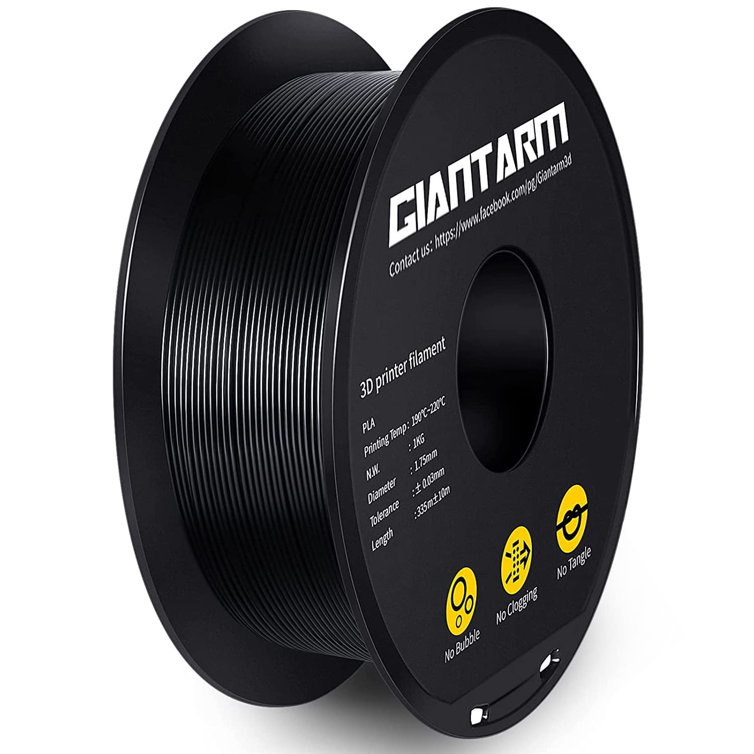 PLA Black Filament 1.75mm/1kg