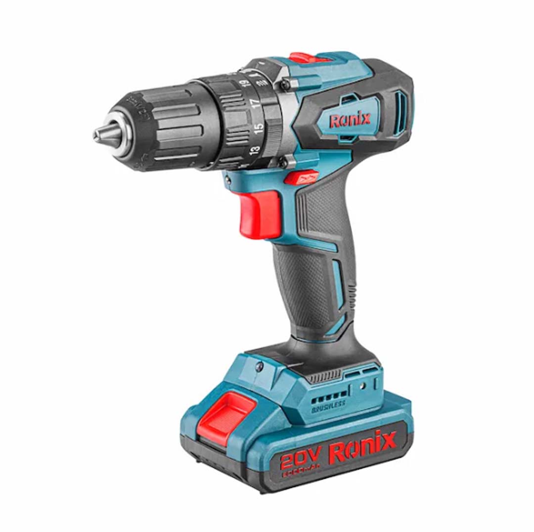 20V Brushless Drill 13mm,No load speed: 0-450/0-1700 rpm Impact rate: 0~25500 ipm Max torque: 45 N.m Clutch: 21+3 setting Chuck: 13mm single sleeve plastic with lock Motor: Brushless motor BL3820 Light sensor 3 function: screwdriver/drill/impact 2 speed impact gearbox with spindle lock