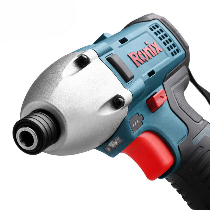 12V Cordless Impact Driver 6/25mm Battery Voltage 12V Li-ion Battery capacity 1.5Ah Max Torque 100N.M No load speed 0-2000r/min, Weight 1 kg 2 Batteries