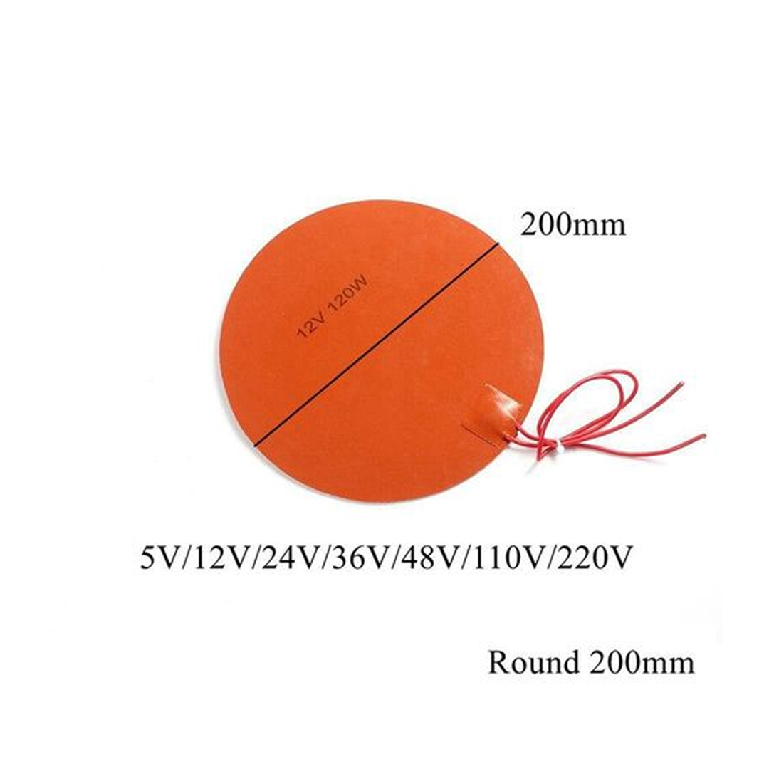 Silicon Rubber Heater 200mm diameter round 12V/24V/110V/220V