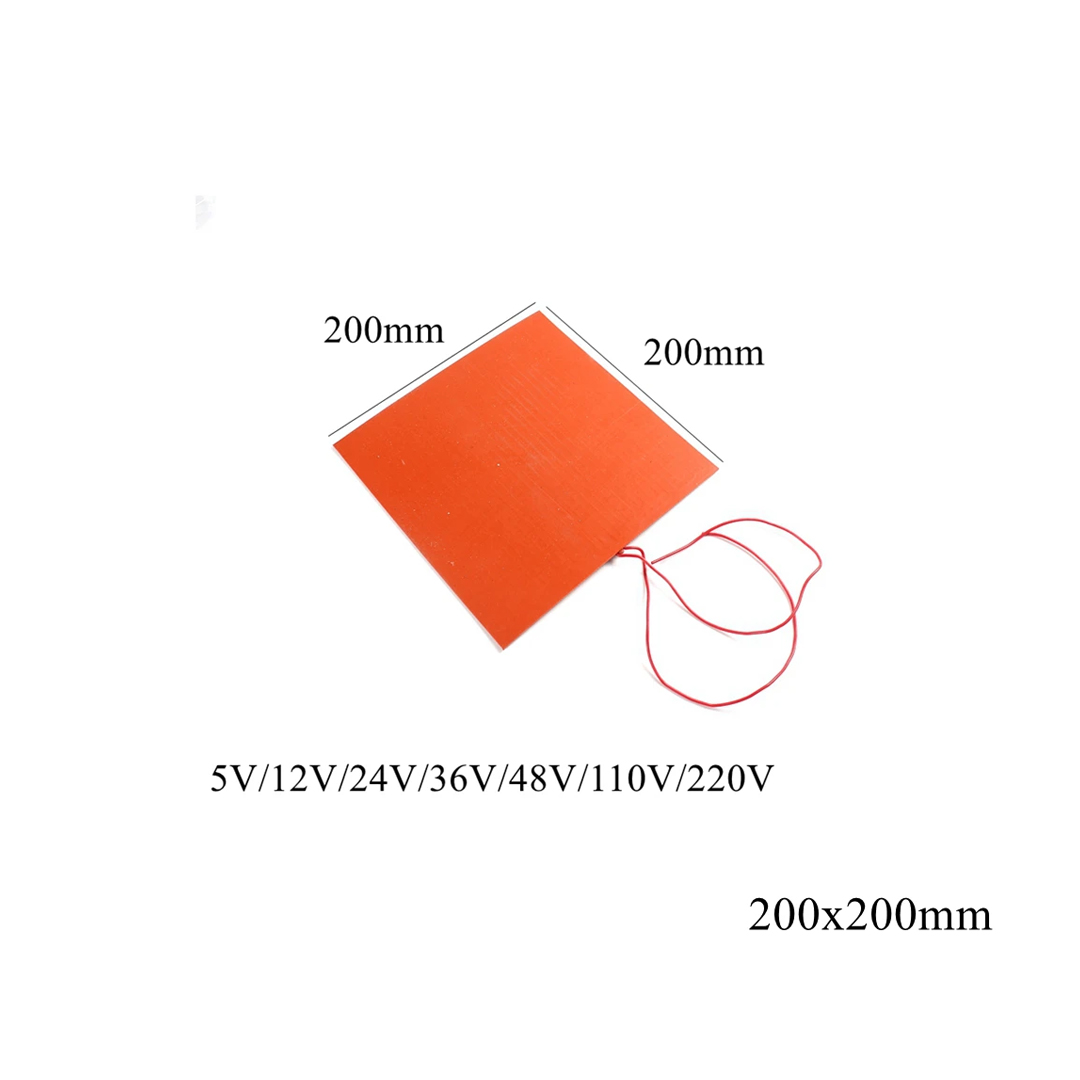 Silicon Rubber Heater 200x200mm 12V/24V/110V/220V