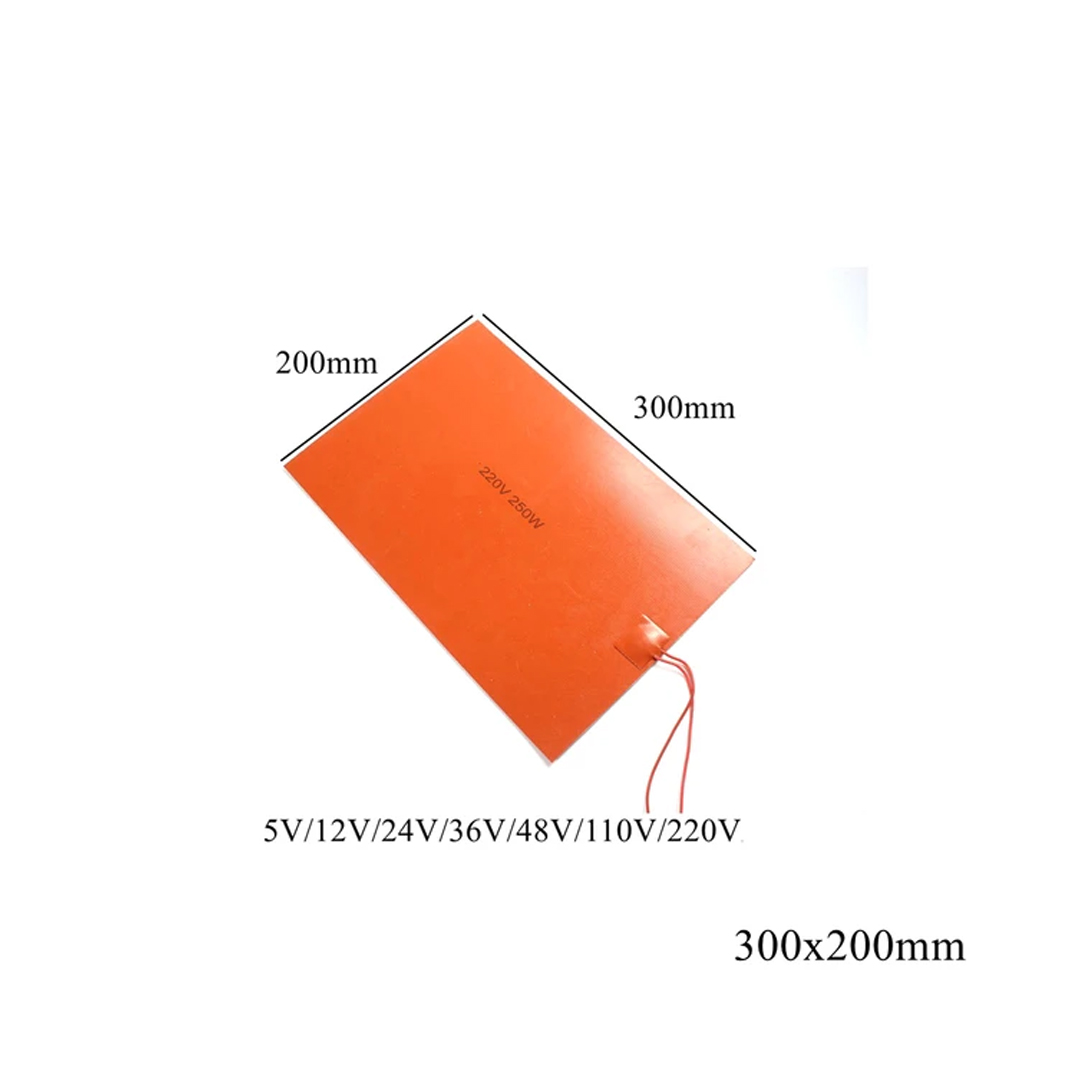 Silicon Rubber Heater 200x300mm 12V/24V/110V/220V