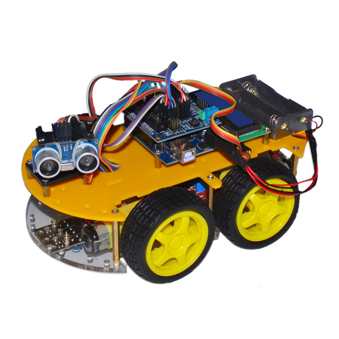 Complete Arduino Kit Intelligent Bluetooth Tracking/Obstacle Avoidance Car with LCD