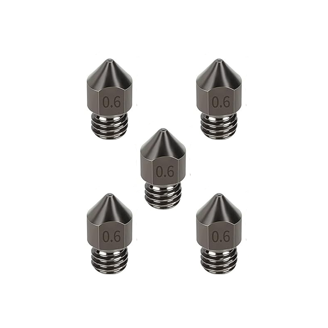 0.6 mm MK8 Hardned Steel  Nozzle (1.75mm)(MK8 & CR10) (5pcs)