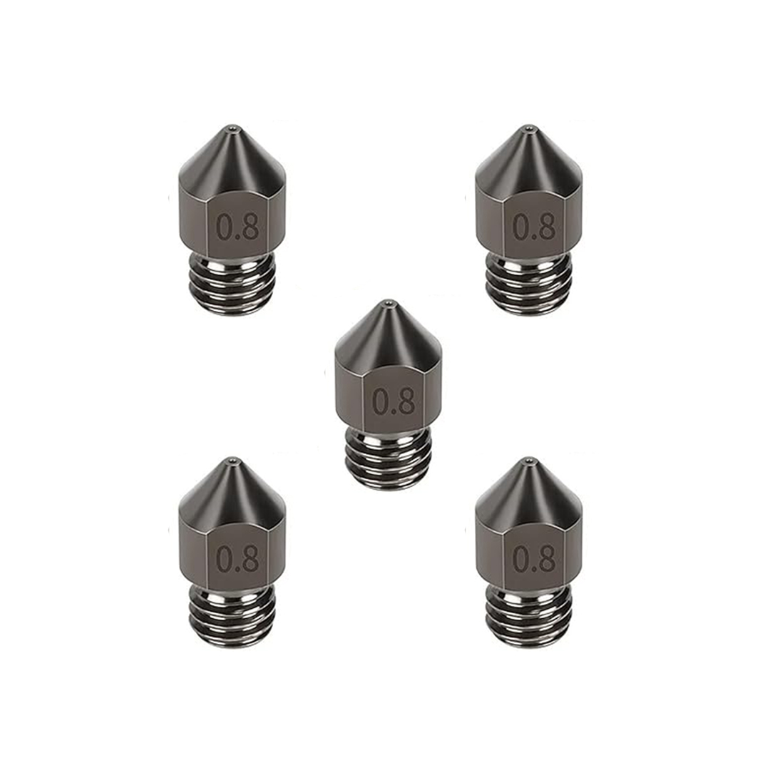 0.8 mm MK8 Hardned Steel  Nozzle (1.75mm)(MK8 & CR10) (5pcs)