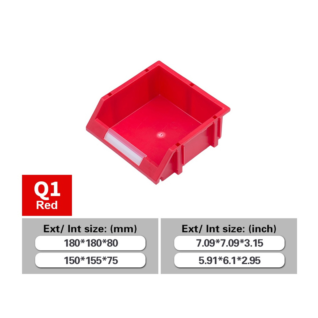 Parts Bin Q1 (Ext : 180x180x80mm / Int : 150x155x75mm) Red