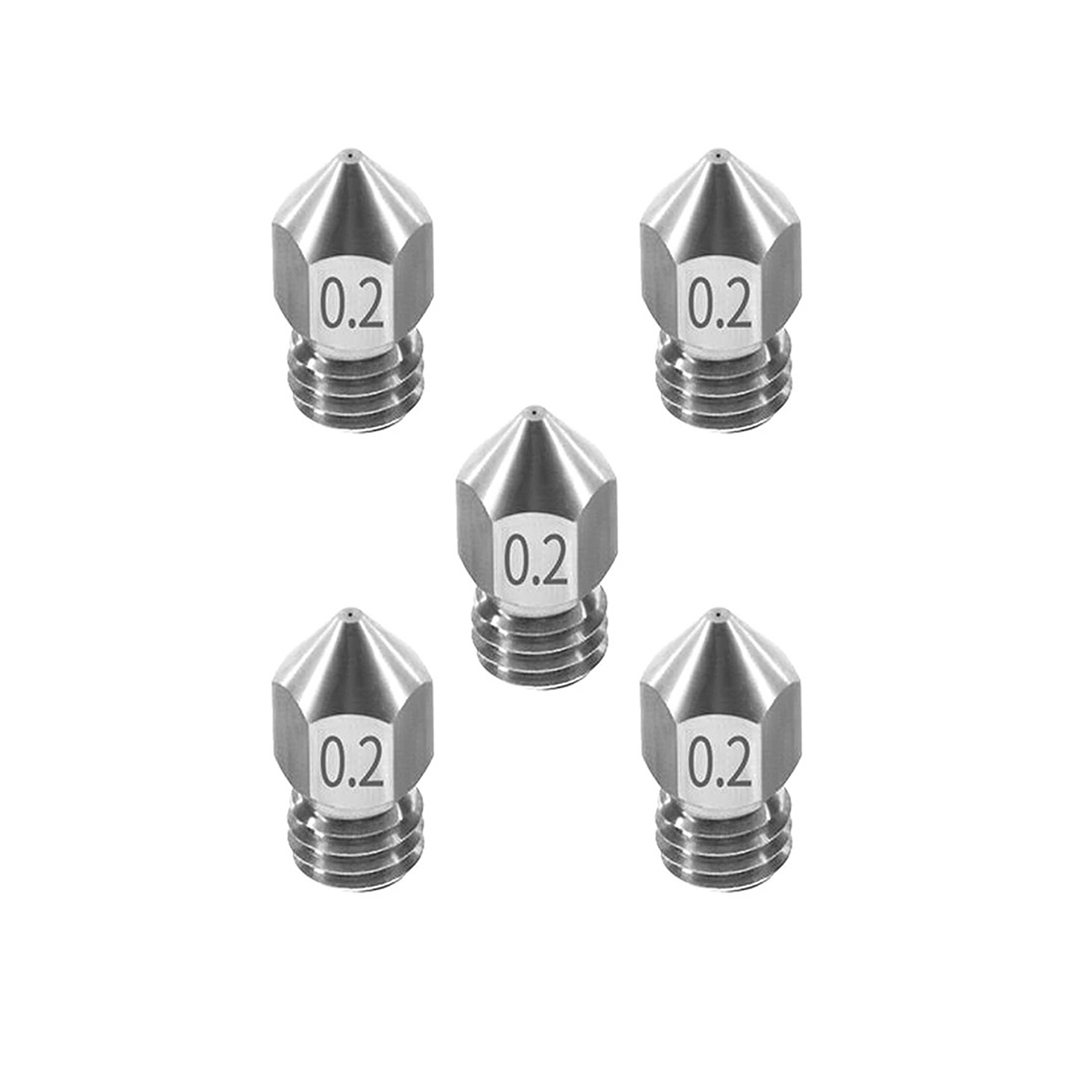 0.2 mm MK8 Strainless Steel Nozzle (1.75mm)(MK8 & CR10) (5pcs)