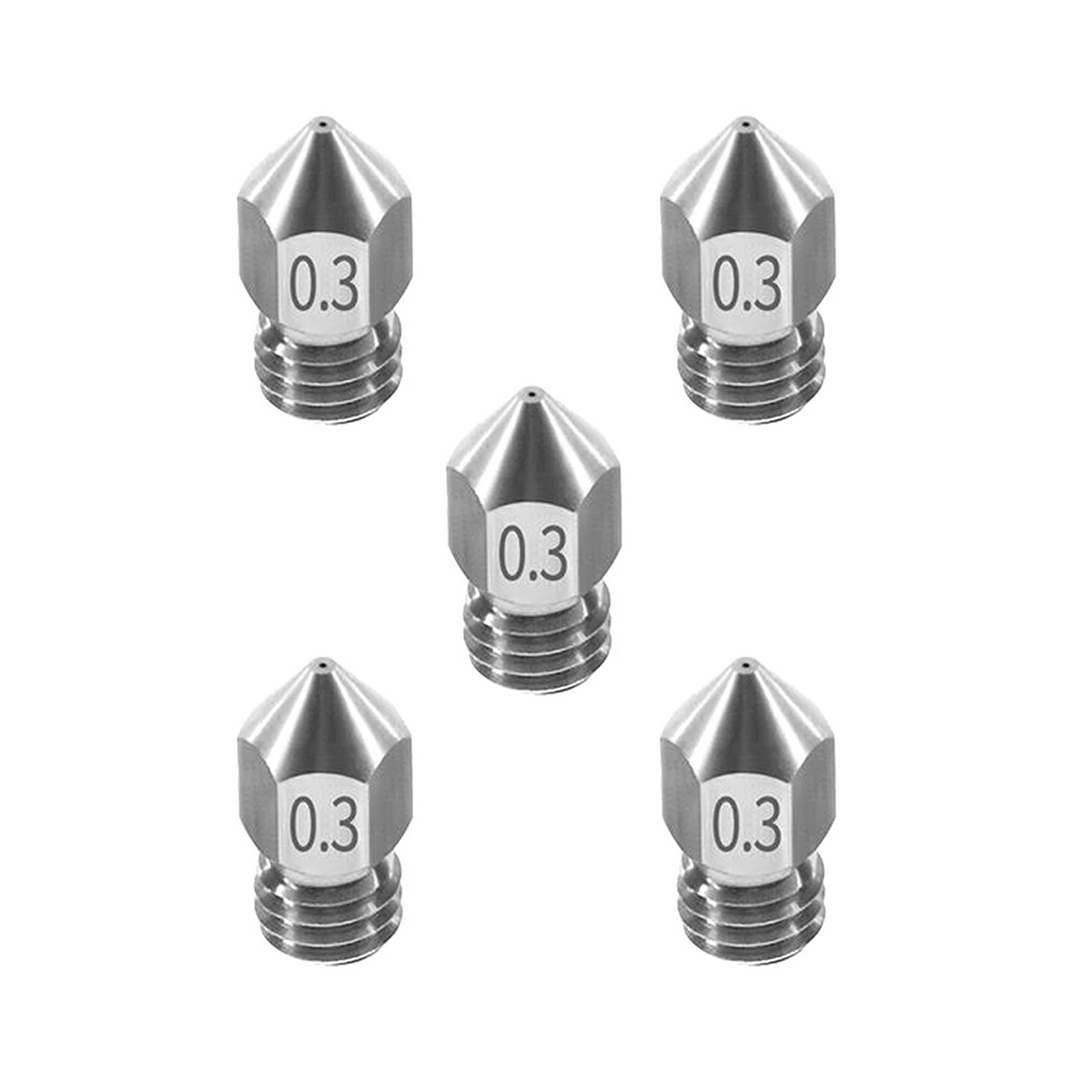 0.3 mm MK8 Strainless Steel Nozzle (1.75mm)(MK8 & CR10) (5pcs)