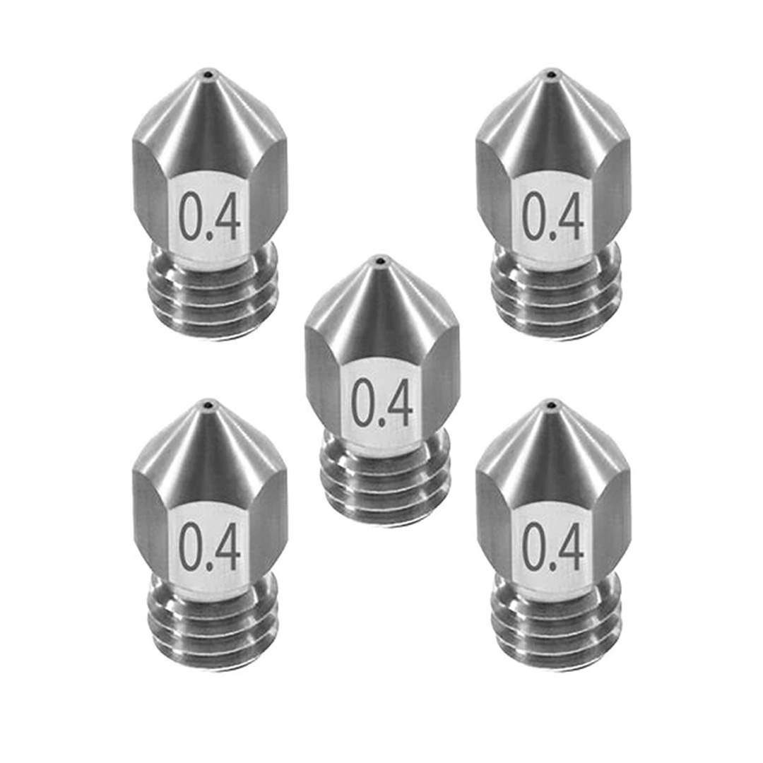 0.4 mm MK8 Strainless Steel Nozzle (1.75mm)(MK8 & CR10) (5pcs)