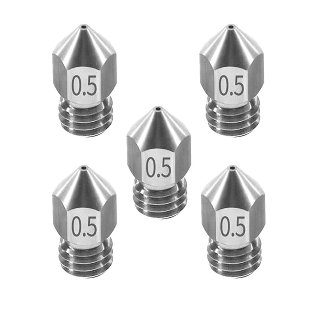 0.5 mm MK8 Strainless Steel Nozzle (1.75mm)(MK8 & CR10) (5pcs)