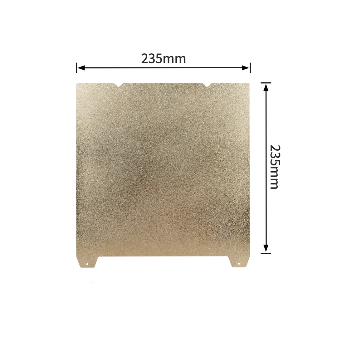 Spring steel sheet with single side golden PEI powder textured 235*235mm for ender3 etc.