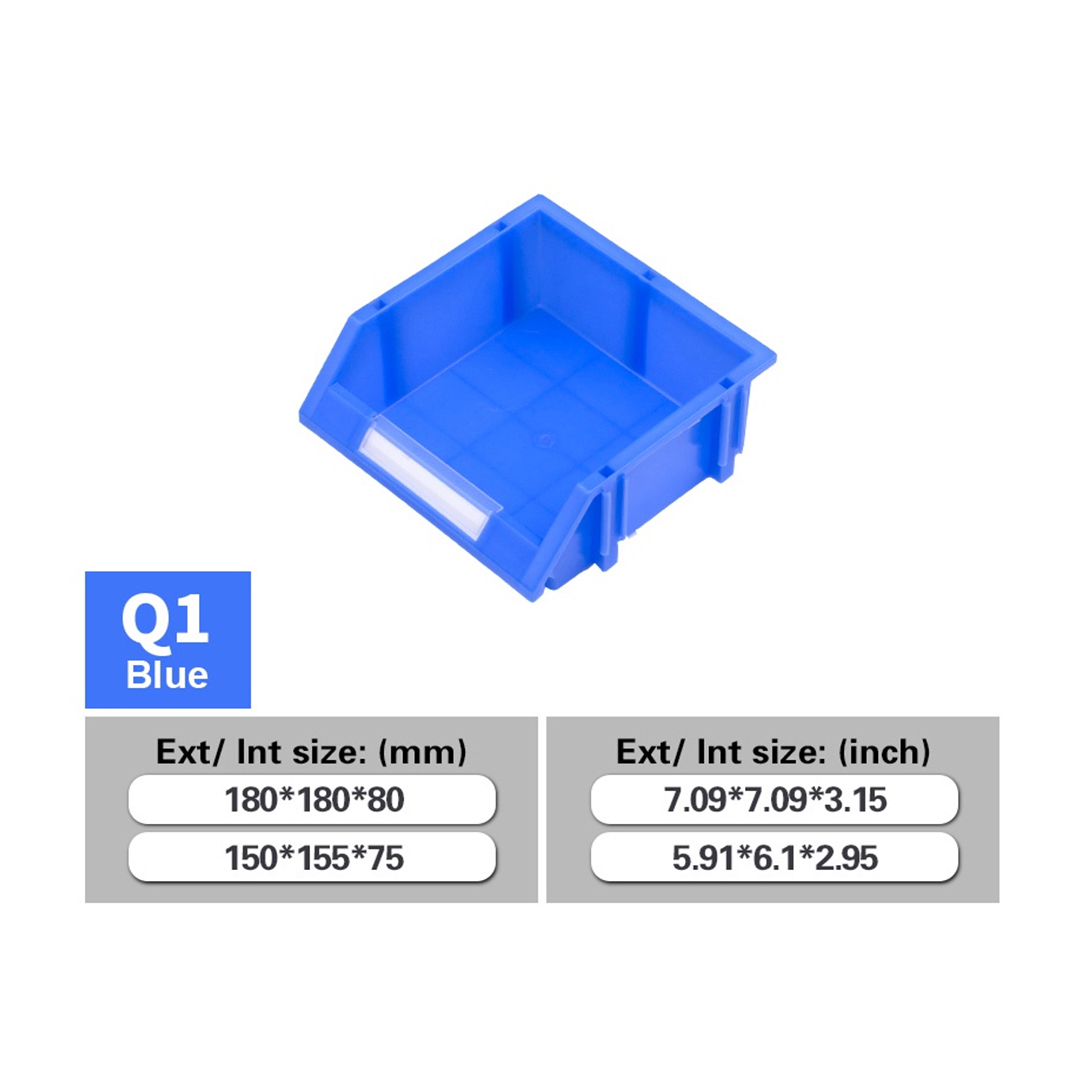 Parts Bin Q1 (Ext : 180x180x80mm / Int : 150x155x75mm) Blue