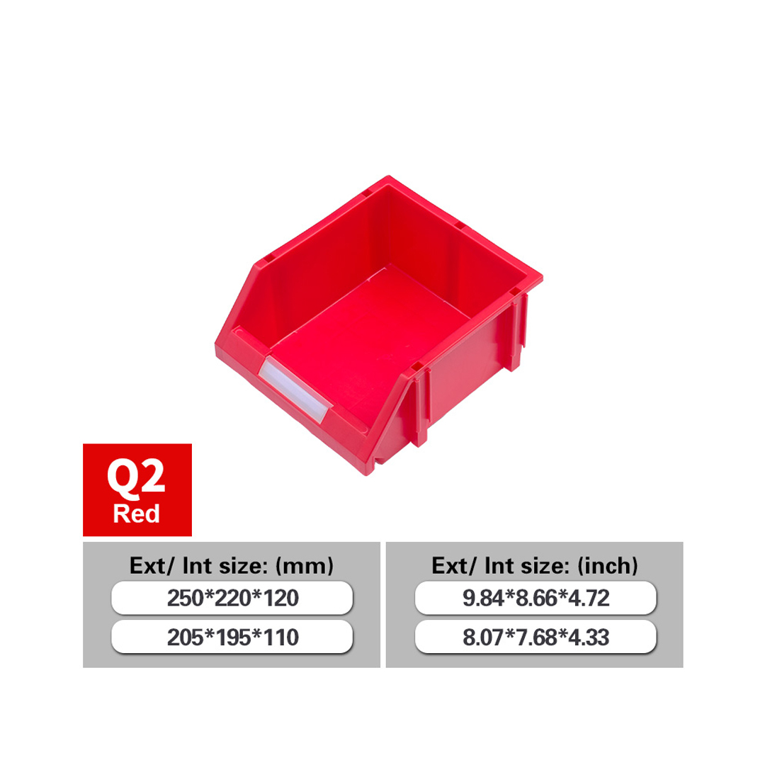 Parts Bin Q2 (Ext : 250x220x120mm / Int : 205x195x110mm) Red