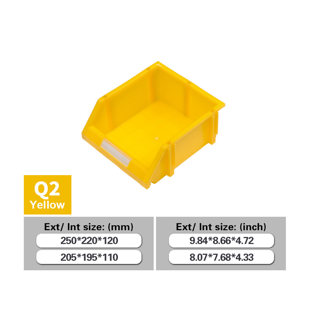 Parts Bin Q2 (Ext : 250x220x120mm / Int : 205x195x110mm) Yellow