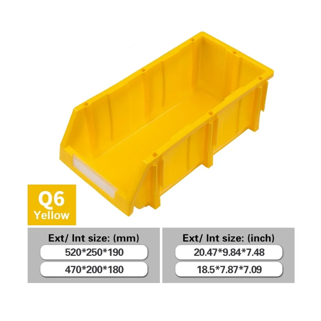 Parts Bin Q6 (Ext : 520x250x190mm / Int : 470x200x180mm) Yellow