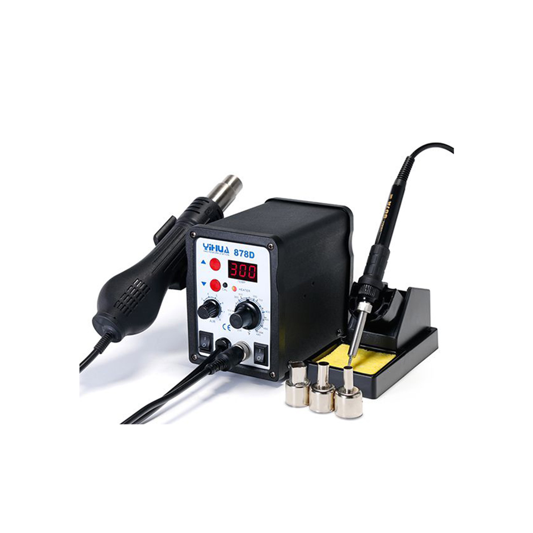 YIHUA 878D Standard Version,Hot Air Gun & Soldering Iron 2 in 1,700W(650W/45W)Without Automatic/Manual Functionality