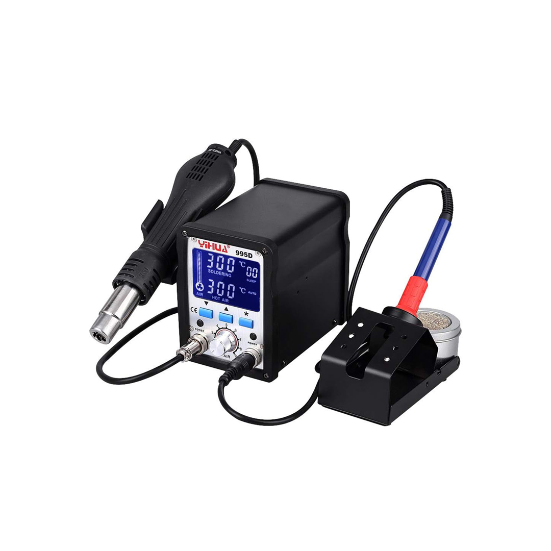 YIHUA 995D,Hot Air Gun & Soldering Iron 2 in 1,750W(650W/75W),LCD Dynamic Display