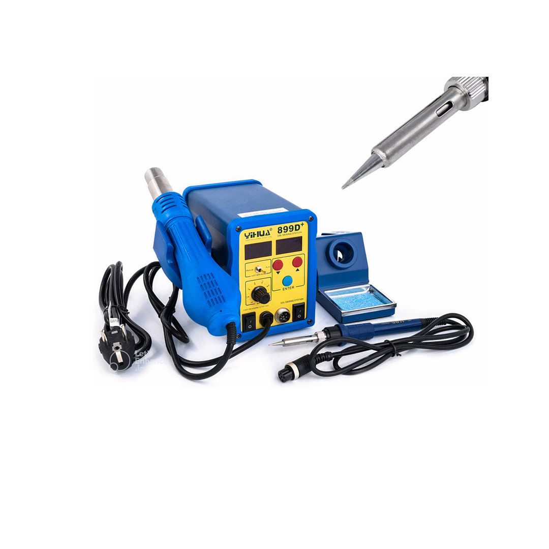 YIHUA 899D+,Hot Air Gun & Soldering Iron 2 in 1,750W(650W/60W),LED Digital Display