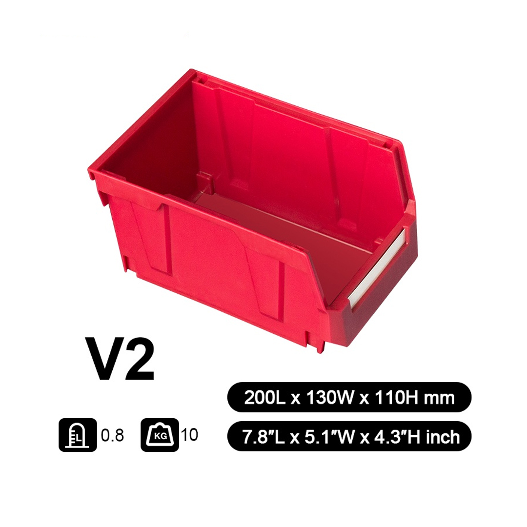 Parts Bin V2 (Ext : 200x130x110mm / Int : 180x110x105mm) Red