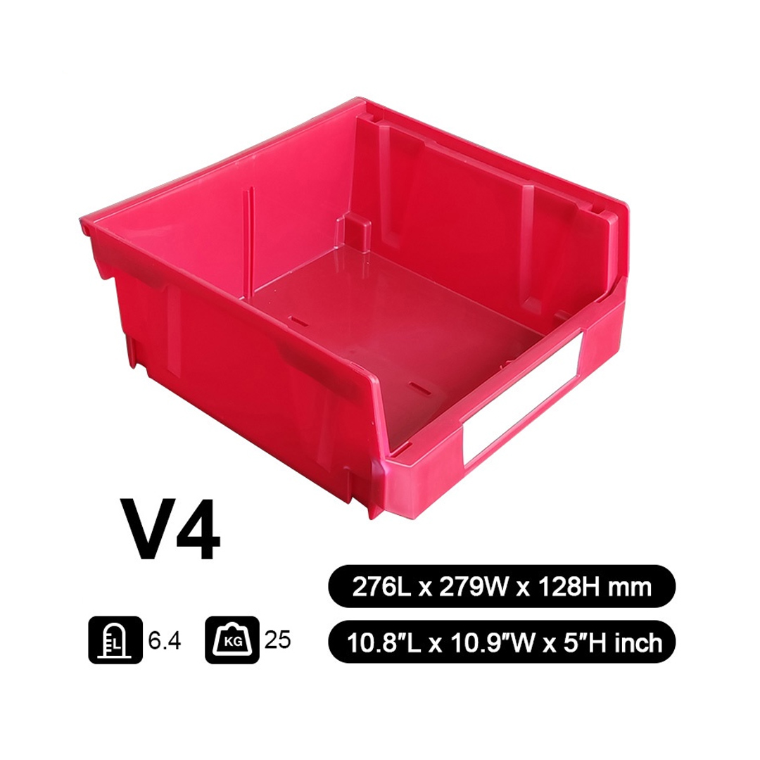 Parts Bin V4 (Ext : 276x279x128mm / Int :243x247x120mm) Red