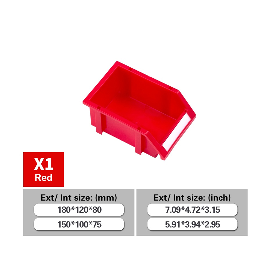 Parts Bin X1 (Ext : 180x120x80mm / Int : 150x100x75mm) Red