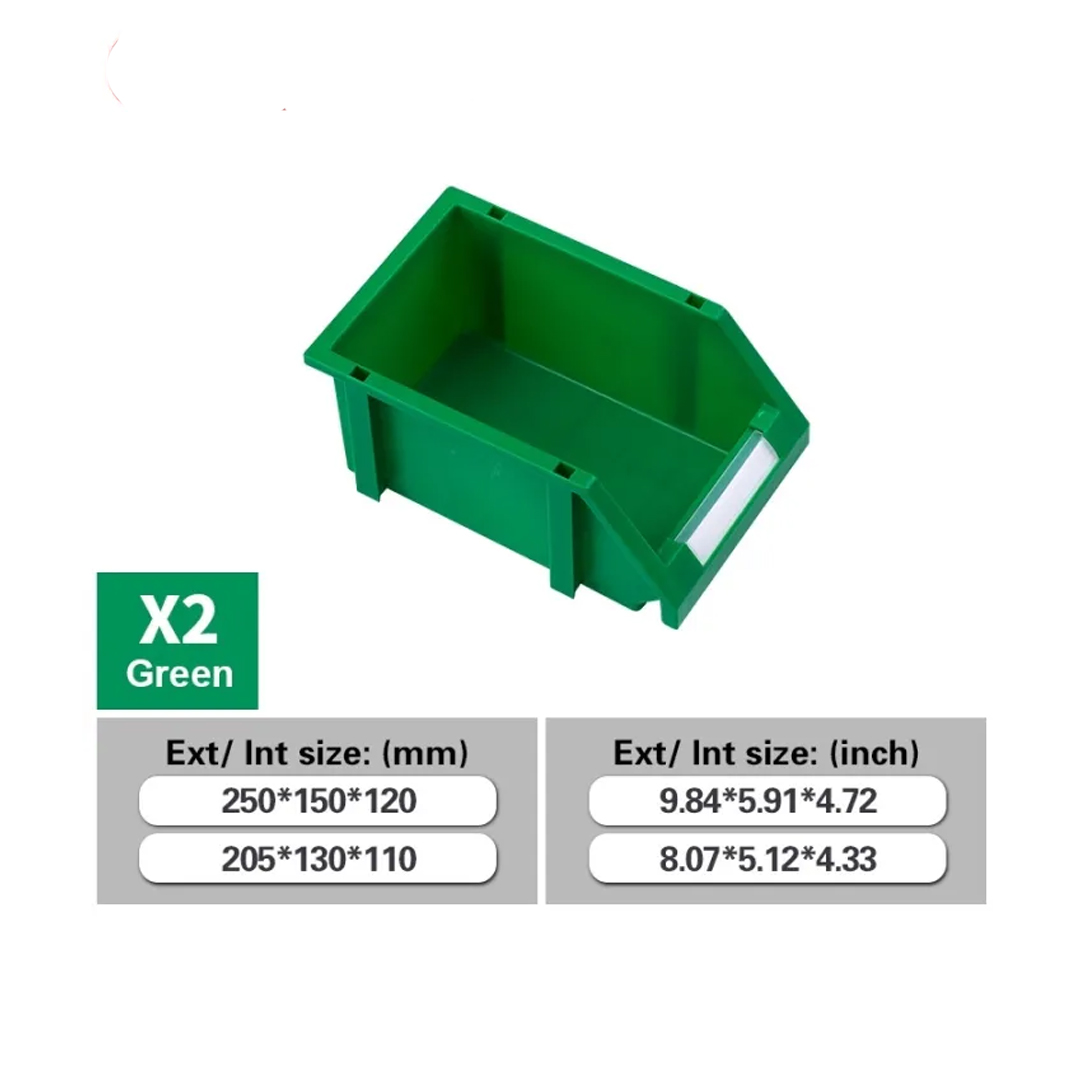 Parts Bin X2 (Ext : 250x150x120mm / Int : 205x130x110mm) Green