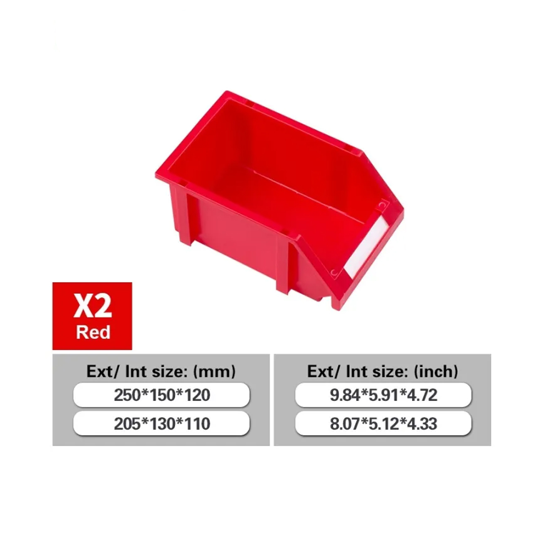 Parts Bin X2 (Ext : 250x150x120mm / Int : 205x130x110mm) Red