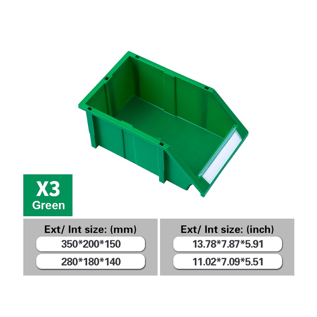 Parts Bin X3 (Ext : 350x200x150mm / Int : 280x180x140mm) Green