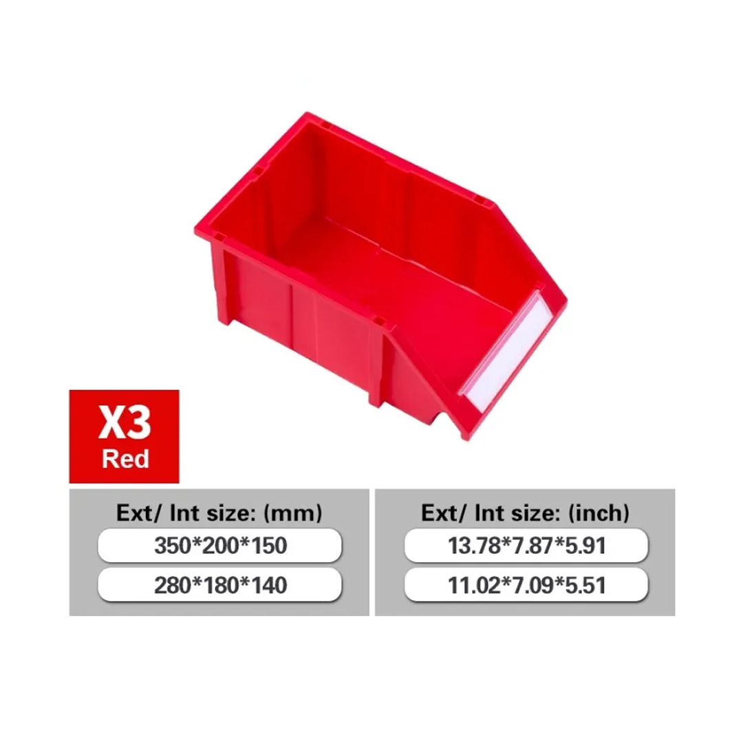 Parts Bin X3 (Ext : 350x200x150mm / Int : 280x180x140mm) Red