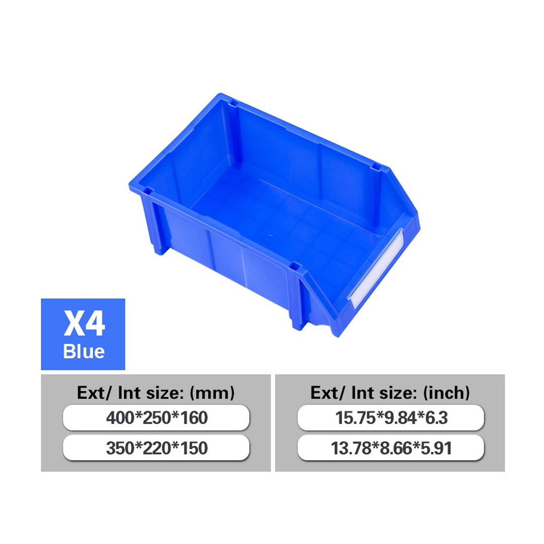 Parts Bin X4 (Ext : 400x250x160mm / Int : 350x220x150mm) Blue