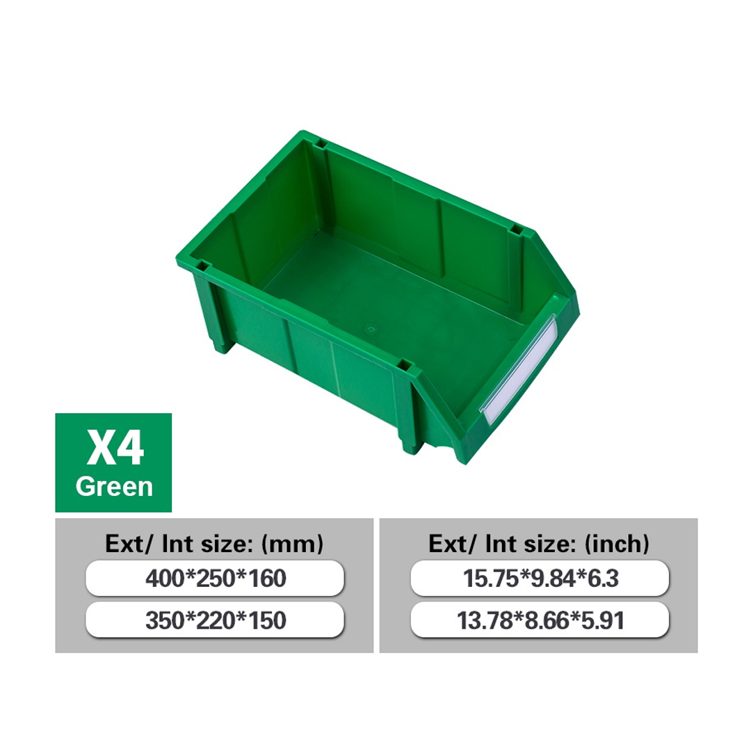 Parts Bin X4 (Ext : 400x250x160mm / Int : 350x220x150mm) Green