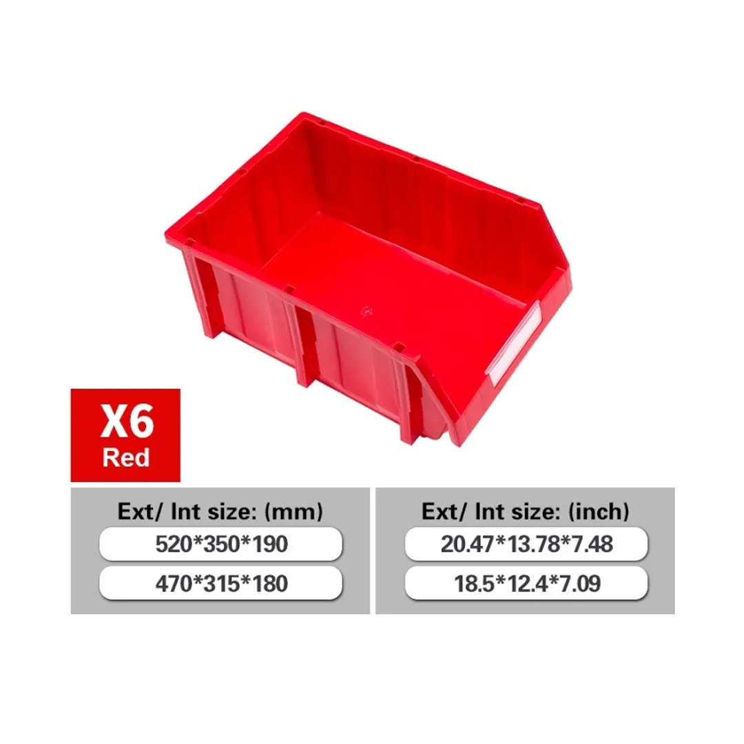 Parts Bin X6 (Ext : 520x350x180mm / Int :470x315x180mm) Red